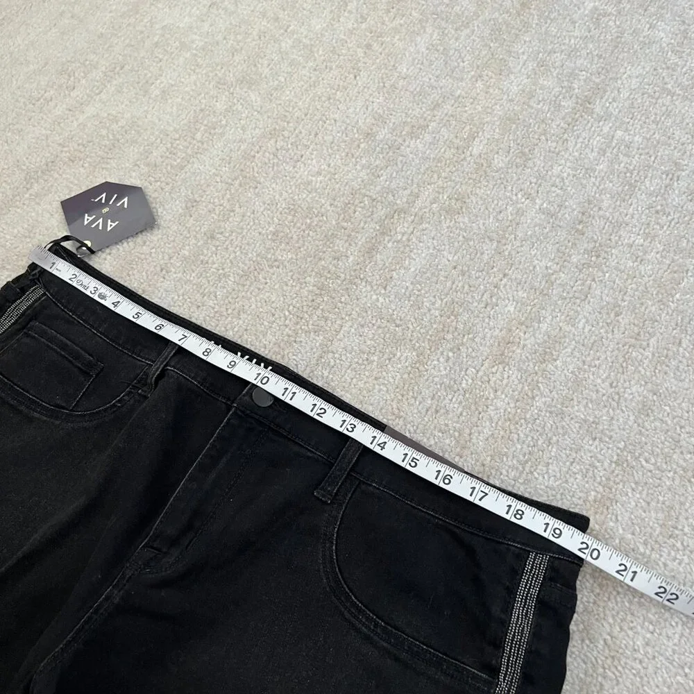 NWT Ava & Viv Super Stretch Jeggings Skinny Jeans 20W Black Boho - Picture 8 of 11